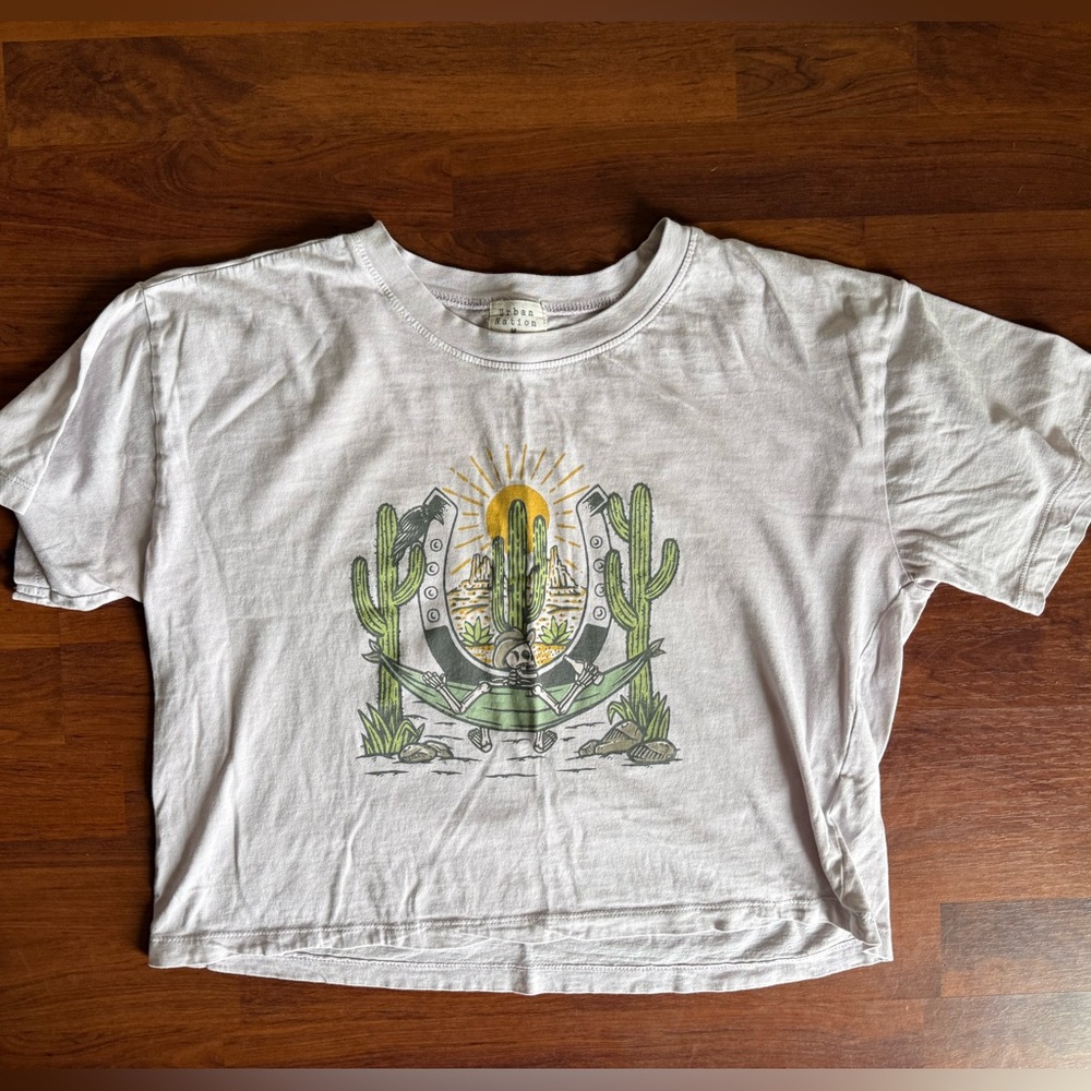Urban Nation Graphic‎ Boxy Top Positive Vibes Light Purple